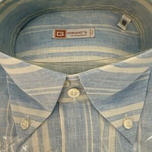 Light Blue Striped Men's Dress Shirt